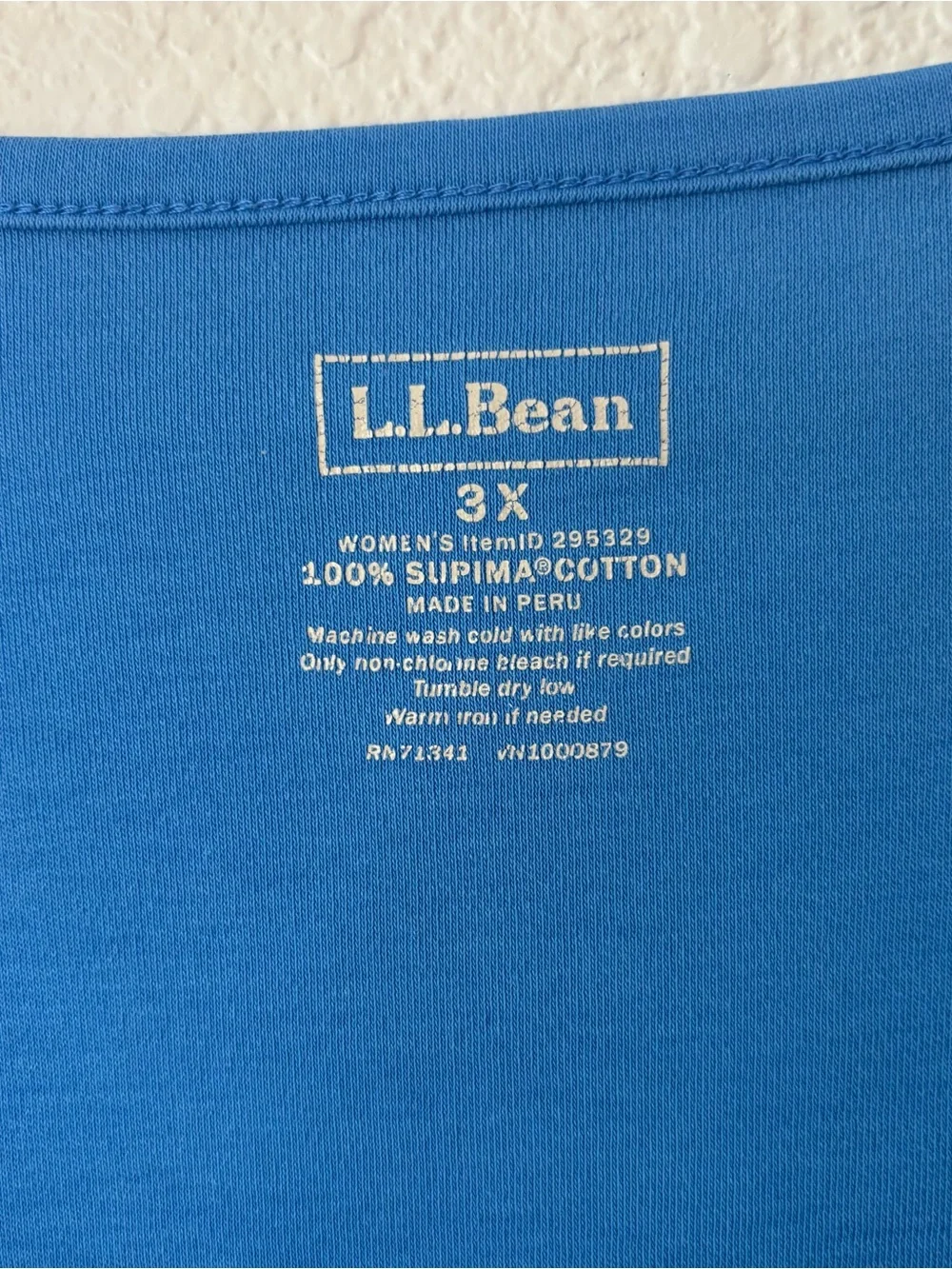 L.L. Bean Women's 100% Supima Cotton Scoop Neck Short Sleeve Tee 3X Lot of 2